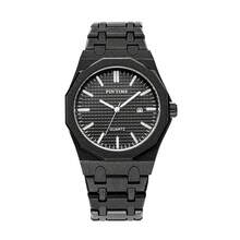 1 件男士石英表，12 面磨砂表壳，不锈钢表带，独特的嘻哈小众设计，防水夜光时尚商务日历腕表