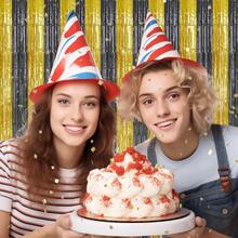 1件/2件装黑色金箔流苏帘，金属丝帘，拍照背景，新年生日圣诞节毕业退休派对装饰，圣诞节 - 黑金 - 查看 7