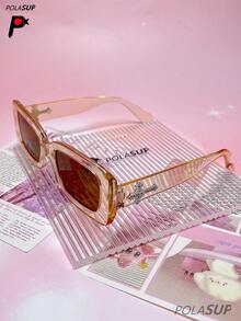 Diamond Heart Cross 1 pieza Gafas de moda cuadradas retro para mujer, de alta gama para rostro ancho y estilizador, con montura cuadrada pequeña de estilo europeo y americano con , decoradas con cristales de corazón y cruz, incluye (estuche de gafas + correa de gafas + paño de gafas) - Multicolor - Ver 8