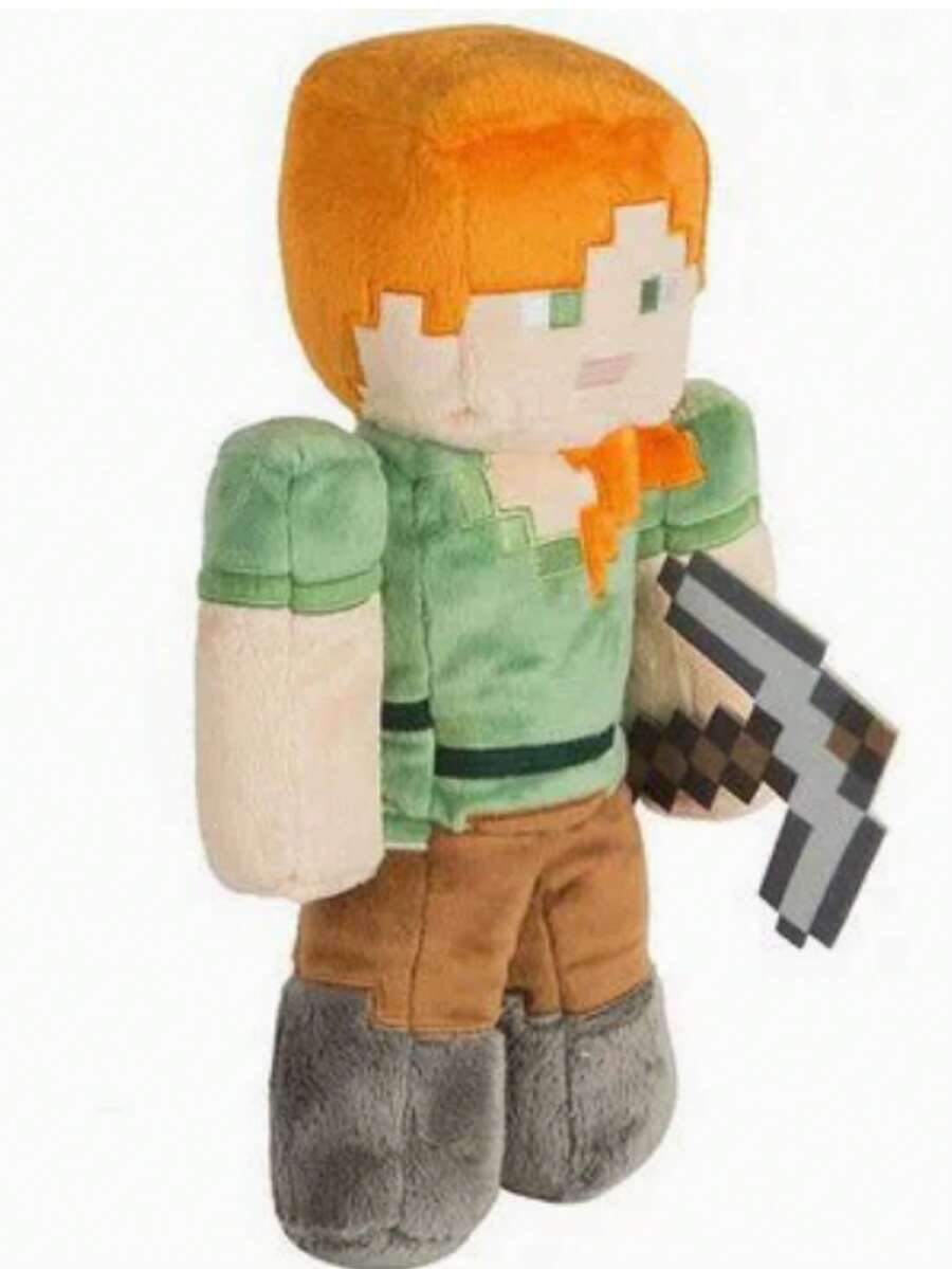 Minecraft 我的世界史蒂夫墨西哥钝口螈毛绒玩具、苦力怕和末影龙毛绒玩具，新品上市