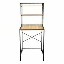 3 Single-Tier Washer And Dryer Storage Rack MDF, Iron, Rubber Black+ Log Modern Rectangular Load-Bearing Capacity: 22lbs For Bathrooms, Laundry Rooms, Balconies, Porches, Living Rooms - Black+ Log - View 5
