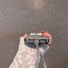 Luxury Silver Sequin Phone Case With Wrist Strap, Compatible With IPhone 17 Pro Max/17 Pro/17 Air/17/16 Pro Max/16 Pro/16/16 Plus/15/15 Pro Max/15 Pro/15 Plus/11/12/13/14 Pro Max/11 Pro/11 Pro Max/12 Pro/12 Pro Max/13 Pro/13 Pro Max/14 Pro/14 Pro Max, Full-Coverage Anti-Fall Hard Shell, Minimalist Creative Design For Women - Silver + Bracelet - View 11