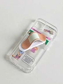 1pc Creative Novelty Bandage-Shaped Pull-Out Phone Holder, Adhesive Phone Stand, Car Phone Ring Holder, U-Shaped Design, Funny Pull-Out Ring Holder, Multifunctional Universal Phone Stand, Convenient Portable Desktop Stand Compatible With IPhone, Android Phone, Gift For Birthday, Family, Friends Gifts Birthday Push-Pull Phone Grip Phone Accessories - Multicolor - View 6