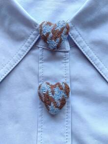 1pc/2pcs Elegant Heart-Shaped Geometric Pattern Button Set, Shirt Button Set, Clip-On Button Set, Fashionable Crystal Cufflink Set, Suitable For Tuxedo And Wedding Dress Decoration - Multicolor - View 3