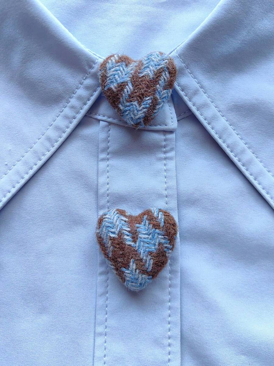 1pc/2pcs Elegant Heart-Shaped Geometric Pattern Button Set, Shirt Button Set, Clip-On Button Set, Fashionable Crystal Cufflink Set, Suitable For Tuxedo And Wedding Dress Decoration - Multicolor - View 1