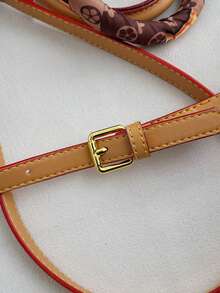 随机颜色和图案时尚围巾装饰优雅手提包，简约复古风格单肩托特包 - 彩色 - 查看 10