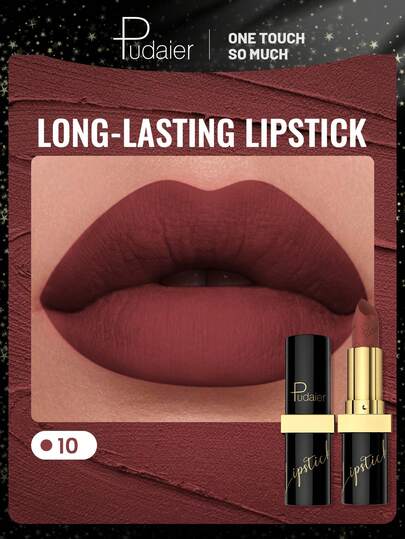 Pudaier Matte Velvet Lipstick - Non-Sticky, Lip Gloss Texture, Waterproof, 24-Hour Long-Lasting, Non-Staining, Suitable For All Skin Types.