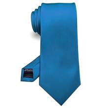 RBOCOTT Solid Color Tie Formal Necktie For Men,PeacockBlue - PeacockBlue - View 1