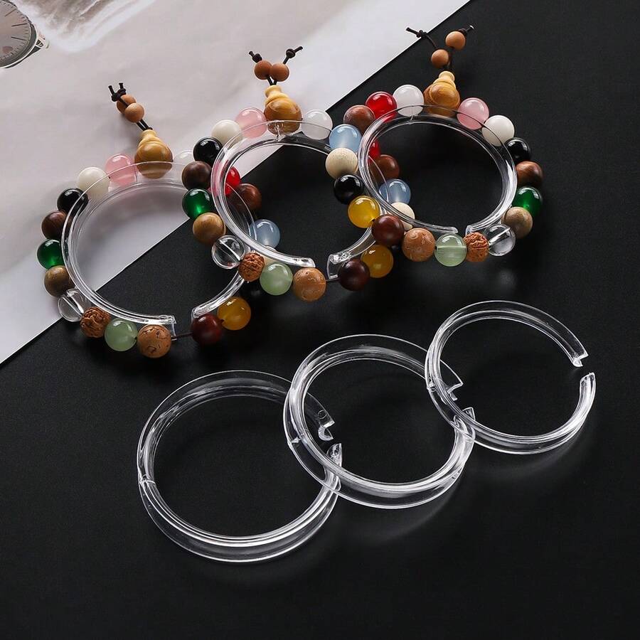 10pcs Acrylic Transparent Bracelet Display Stand Bangle Rack Watches Organizer Displays Shelves - Clear - View 1