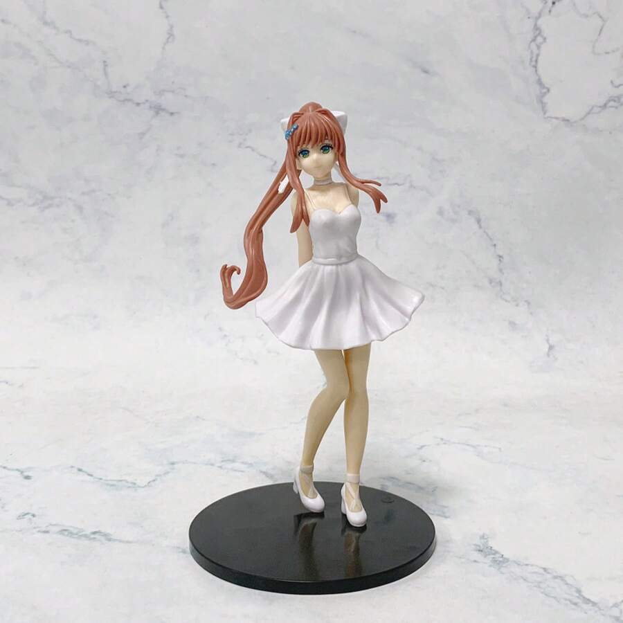 Doki Doki Literature Club! Monica Anime Figure, Ball Gown 2D Beautiful Girl Collectible PVC Figurine, Perfect For Desktop Display Shelf Ornament Gaming Setup Decor, Ideal For DDLC Fans Birthday Christmas Gift Giving - 禮服莫妮卡袋裝 - 查看 1