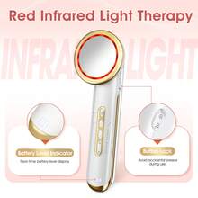 便携式按摩器，具备加热、红光疗法和微电流功能，可按摩腹部、腰部、手臂、腿部、臀部和背部，家用手持无线按摩器，5种可调节模式