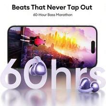 M100 Clip-On Audio Visual Touch Headset - Wireless 6.0, Dual Purpose Music & Talk, Smart Sport Model With Decorative Earring, Available In Multiple Colors - 紫色 - 查看 7