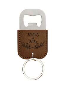 Customized Leather Keychain, Leather Bottle Opener Keyring 2-In-1, Engraved Name Car Key Chain Bag Charm, Wedding Party Favors, Birthday Gift - Coffee Brown - View 19