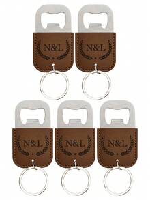 Customized Leather Keychain, Leather Bottle Opener Keyring 2-In-1, Engraved Name Car Key Chain Bag Charm, Wedding Party Favors, Birthday Gift - Coffee Brown - View 28
