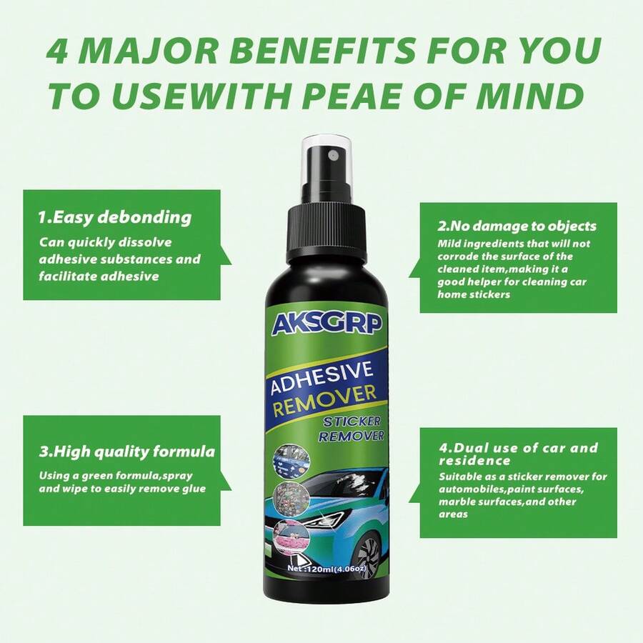 30ml/50ml/120ml Multi-Purpose Adhesive Remover - Fast Acting, No Residue, Non-Scratch Formula - Removes Sticker, Tape, Label Residues For Home, Office And Automotive Use - Popular Cleaning Essential - one-size - View 1