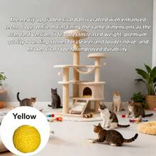 Natural Sisal Cat Toy Ball - Made Of Sisal Material, Can Make Sounds Without Batteries, Suitable For Indoor/Outdoor Holiday Play, Ideal For Medium-Sized Cats, Also A Great Gift For Cat Owners On Christmas, Halloween, Or International Cat Day. - Multicolor - View 15