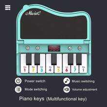 Piano musical para niños, juguete de música y baile, juego de teclado musical interactivo, juguete educativo musical, con sonido y luz, diversión interactiva, adecuado para cumpleaños, fiesta de Navidad - Multicolor - Ver 4