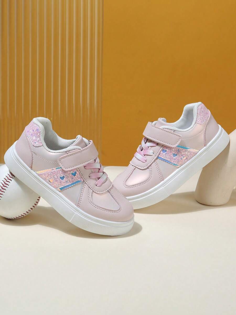 1双时尚休闲婴儿帆布鞋，幼儿女童运动鞋，适合春秋季户外穿着，轻便小白鞋 - 粉色 - 查看 1