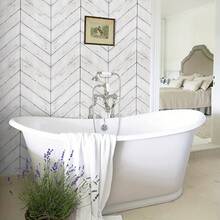 1 Roll Of Grey Geometric Herringbone Self-Adhesive Wallpaper Gray Fishbone Patterned Wallpaper Vinyl Wall Contact Paper Waterproof And Moisture-Proof Detachable And Easy To Install Wall Stickers Used For Walls, Cabinets, Shelves, Living Rooms - Easy To Install, Non-Destructive Disassembly - Light Grey - View 14