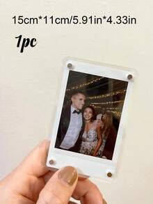 1pc Customized Magnetic Photo Frame, Acrylic Magnetic Photo Frame, Personalized Gift For Family And Friends, Home Decor, Souvenir, Mother's Day Gift, Wedding Essential