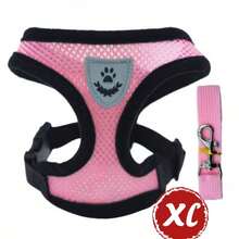 Pet Cat Dog Outdoor Leash Set, Includes Adjustable Harness, Reflective Safety Leash, And Collar, Made Of Soft Breathable Mesh Material - Pink - View 16