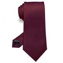 RBOCOTT Solid Color Tie Formal Necktie For Men,Maroon - Maroon - View 1