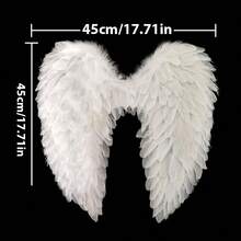 Conjunto de 1/4 peças de adereços para fantasia de Cupido para o Dia dos Namorados, incluindo asas de penas vermelhas, óculos de sol em formato de coração, arco e flecha, e auréola. Ideal para eventos festivos, festas temáticas e fotos de baile de máscaras. - Branco - Ver 13