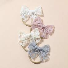 4个/套婴儿发带，超可爱针织蝴蝶结设计，拍照完美，理想的情人节礼物