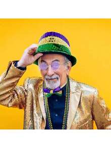 2顶成人爵士帽，碗形帽，表演帽，闪光帽，舞台舞蹈节帽 - 彩色 - 查看 2