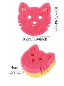 1/3 miếng, Miếng bọt biển lau chùi đa năng hình mèo con, Khăn lau nhà dễ thương, Miếng bọt biển rửa chén, Miếng bọt biển vệ sinh nhà bếp và phòng tắm chất lượng cao, Miếng bọt biển chà rửa chống trầy xước, Dụng cụ vệ sinh, Miếng bọt biển chà rửa hai mặt đa năng hình mèo con dễ thương, Miếng bọt biển chà rửa chống trầy xước dùng để làm sạch dụng cụ nhà bếp và phòng tắm - Nhiều màu - Xem 6