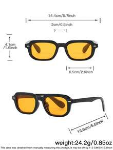 2 PCS Men's Fashion Glasses Classic Square Polycarbonate Frame Lightweight For Beach Party With Glasses Box - Multicolor - View 9