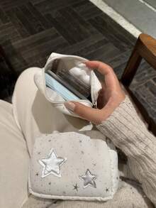 韩版新款INS闪亮星星卡包，简约便携收纳袋，可爱化妆包 - 彩色 - 查看 3