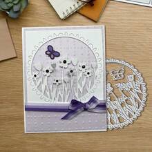 Creative Flower Metal Cutting Dies, DIY Scrapbooking Album And Embossing Stencil, Greeting Card Making Tool, Card Paper Cutting Crafts ,Gift Card Making Template Die Cuts. - Silver - View 5