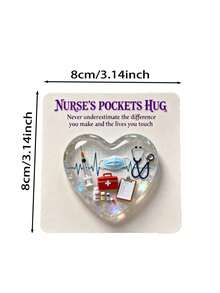 一套护士口袋拥抱卡，心形励志摆件，带激励卡片的拥抱纪念品，适合家居节日装饰、房间装饰、朋友礼物、感谢医护人员和护士的礼物 - 彩色 - 查看 7