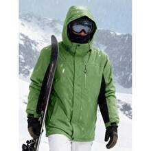 Men's Waterproof Ski Snow Fleece Lined Warm Winter Rain With Hood Fully Taped Seams - Small + Grass Green - View 8