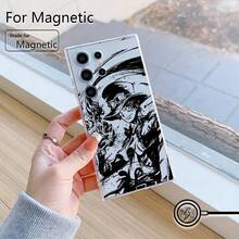 Coque de téléphone : Nouvelles pièces à la mode Anime Coque de téléphone compatible avec Galaxy S25 S24 S23 S22 S21 S20 FE Ultra Plus 4G 201G Transparent Magnétique Antichoc Housse arrière souple en TPU - Transparent - Voir 5