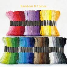 8-Color Gradient Embroidery Thread Set, Friendship Bracelet Weaving Cord, Cross Stitch Kit, Pre-Sorted Thread Skeins, Fine Line, Sewing Patterns, Cotton Yarn, Crochet Bracelet, Rainbow Craft, 7 Color Systems (Red, Yellow, Blue, Green, Purple, Brown), 6-Strand Thread (8m Each), Suitable For Sewing And Handicrafts - Multicolor - View 10