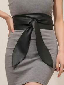 1件装女士纯色束身式PU皮腰带 - 适合日常穿着，可搭配连衣裙、外套、夹克和其他服装 - 繫帶款 - 查看 3