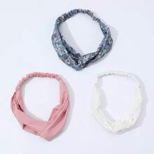 花卉十字发带，印花布艺十字发带，创意打结发带，时尚发饰，雏菊布艺发带，时尚发饰，女士发带，女士头巾，运动吸汗发带 - 彩色 - 查看 4