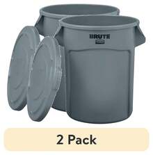 Rubbermaid Brute 32-Gallon Trash Can With Lid, - 2 - View 1