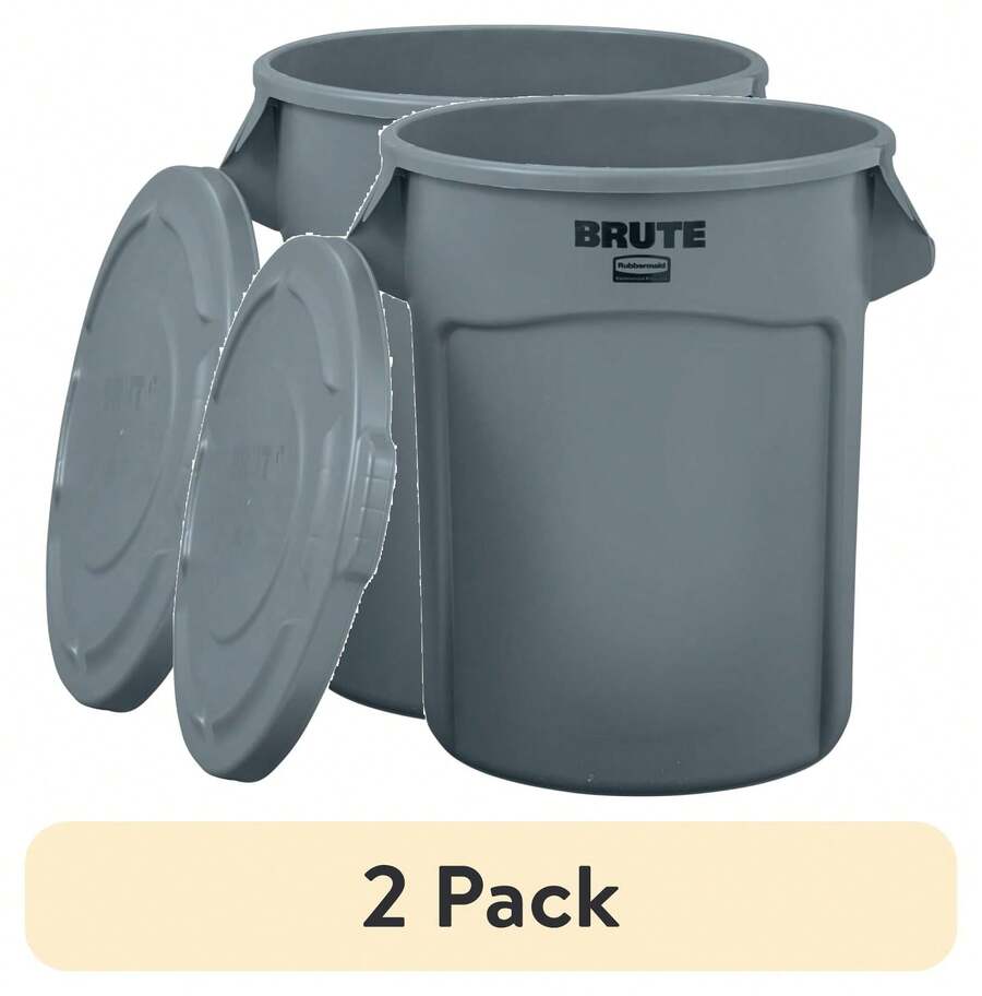 Rubbermaid Brute 32-Gallon Trash Can With Lid, - 2 - View 1