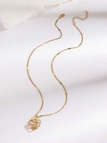 1pc Women/Girls Pendant Necklace With Shiny Cubic Zirconia Small Cherry Heart Charm, Minimalist & Elegant, Suitable For Daily Wear And Gift - Multicolor - View 6