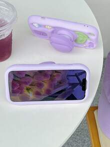 Cartoon 3D Tulip Stand Phone Case Compatible With IPhone 17 16 15 14 13 12 11 - Purple - View 3