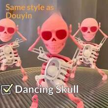 1个催眠摇摆骷髅玩具 - 上发条旋转摇摆趣味舞蹈减压玩具，3D打印桌面玩具，趣味互动新奇礼物 - 完美礼物 - 生日礼物 - 送给男孩女孩的礼物 - 复活节礼物 - 情人节礼物 - 彩色 - 查看 3