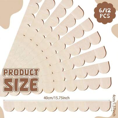 6pcs Wooden Decorative Trim Strips - Elegant Decorative Lines For Walls, Cabinets, Shelves And Doors - DIY Home Decor, Fashionable Fan-Shaped Edge Design, Door Trim | Smooth Wooden Surface | Soft Texture, Shelf Lining And Decorations