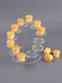 1pc Acrylic Tiered Display Stand, 4/7/12 Slots Transparent Figurine, Blind Box, Dessert, Cake Display Rack - Christmas Party Supplies - Transparent - View 2