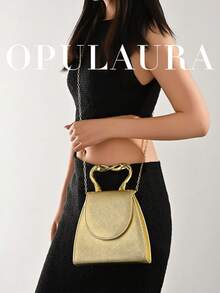 OpulAura 2026 新款闪亮金色枝形心形手提包，简约创意女士手拿包，单只金属装饰时尚皮革手提包，适合女士派对、婚礼、晚宴、正式场合。是送给派对女孩和女性朋友的完美礼物，用途广泛，适用于聚会、婚礼、舞会、晚宴/正式活动。 - 金色 - 查看 9