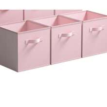粉色折叠储物盒，无盖衣柜整理盒，多用途家用储物盒