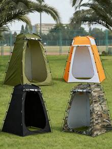 1pc Outdoor Spring/Summer New Portable Folding Shower Tent, Single Person Changing Room Tent, Windproof, Spacious, Convenient For Travel, Camping And Recreation, Camping Equipment, Camping Essentials - Multicolor - View 2