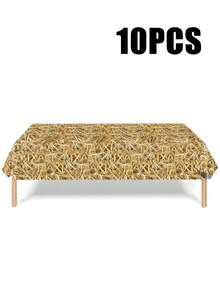 3 chiếc khăn trải bàn dùng một lần theo chủ đề trang trại và cao bồi miền Tây, trang trí tiệc sinh nhật, kích thước 137cm*274cm, Giáng sinh - Màu Mù tạt vàng - Xem 10